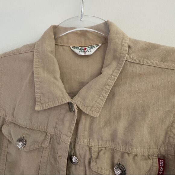 Hard Tail Vintage - Tan/cream Crop-top Jacket Size Small - Picture 3 of 4